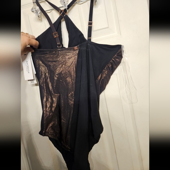 Miraclesuit Amoressa Lunar Eclipse Crescent One-Piece Swimsuit womens sz 14 NEW - Picture 6 of 10